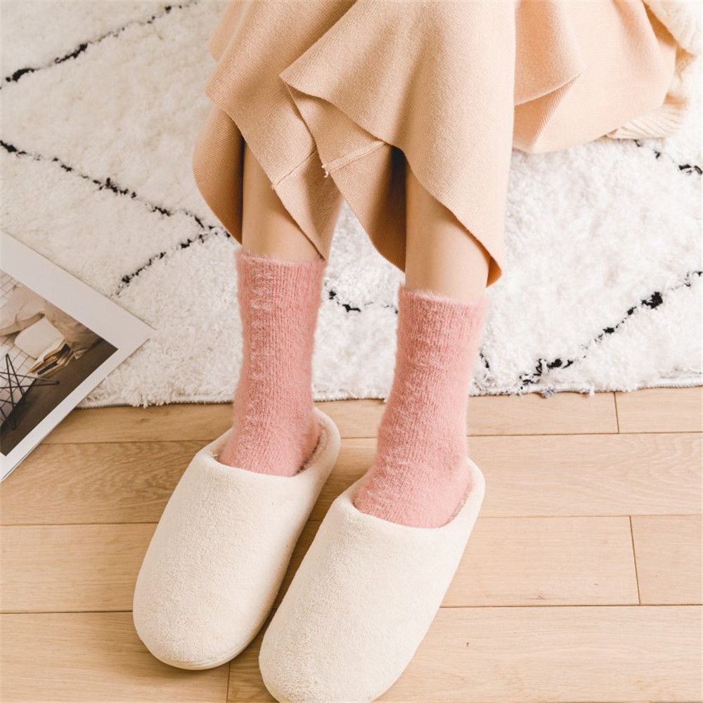 Vớ lông cừu san hô mềm mại thoáng khí giữ ấm mùa đông cho nữ