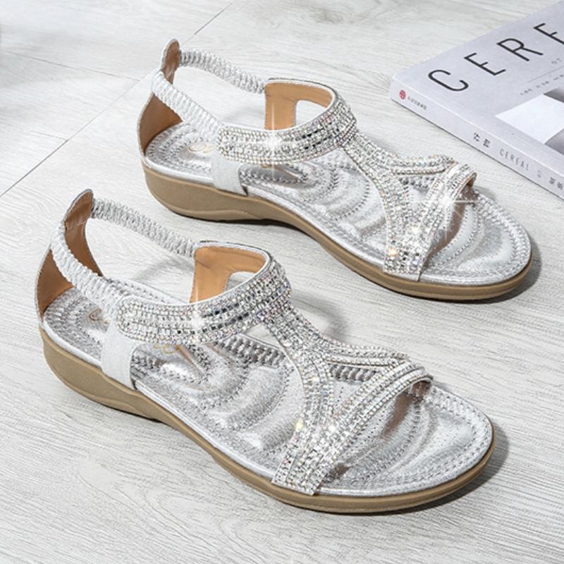 IELGY Sandal mềm mại đính đá sáng lấp lánh size 36-42 sành điệu thời trang dành cho nữ