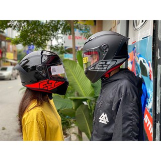 Mũ fullface EGO E7 Đen bóng sọc cam