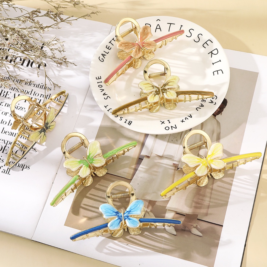 Kẹp Tóc Kim Loại Màu Vàng Hình Bướm Kiểu Hàn Quốc Cho Nữ