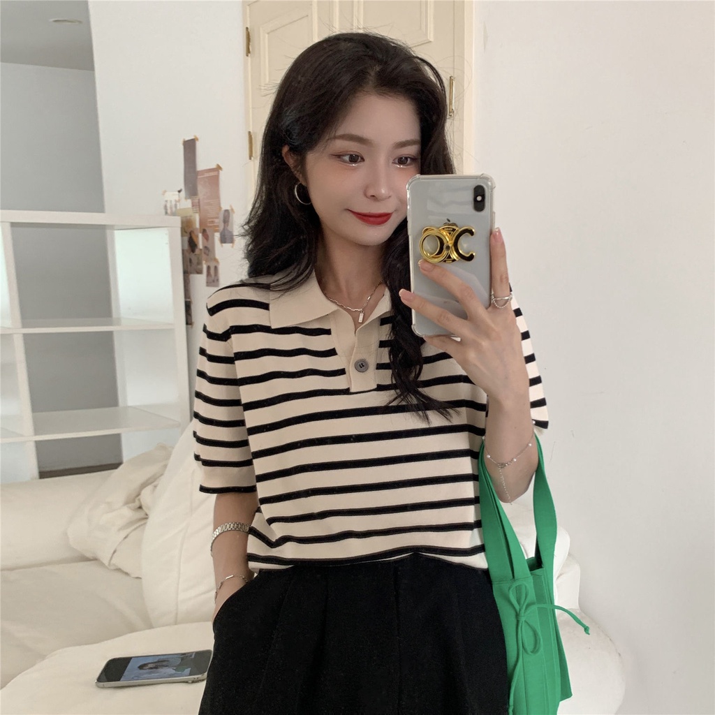 Áo polo Tay NgắN Kẻ SọC Xinh XắN JL-TX-355