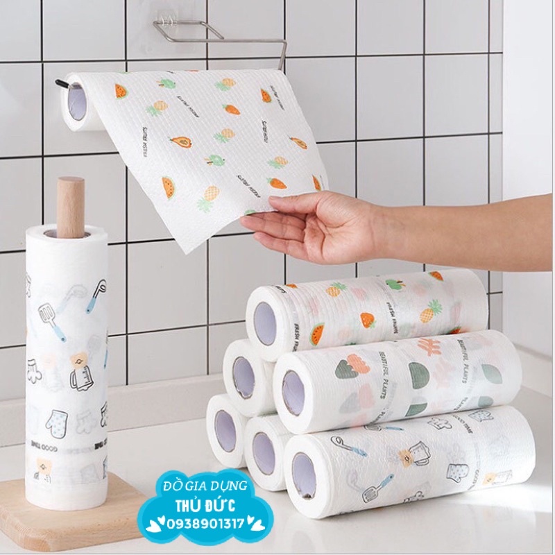 Cuộn giấy lau bếp 220 tờ chuẩn loại 1 dày 25x25cm