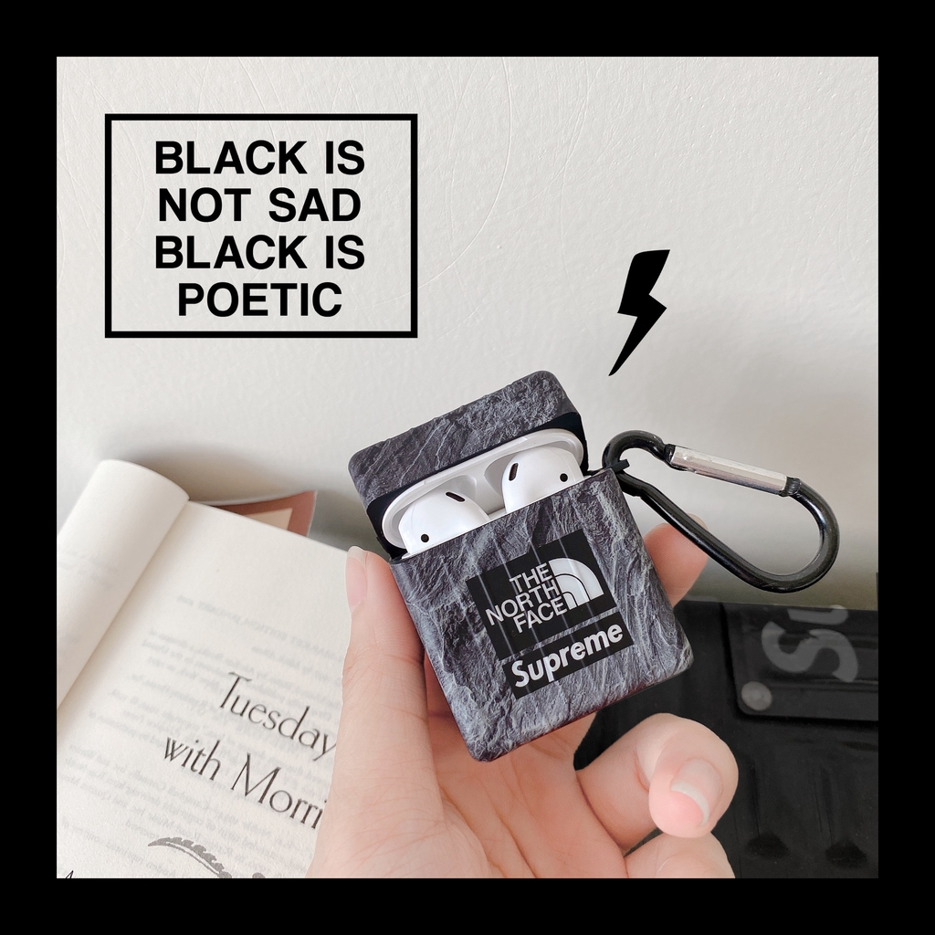 Vỏ bảo vệ hộp sạc tai nghe không dây họa tiết North Face cho Airpods