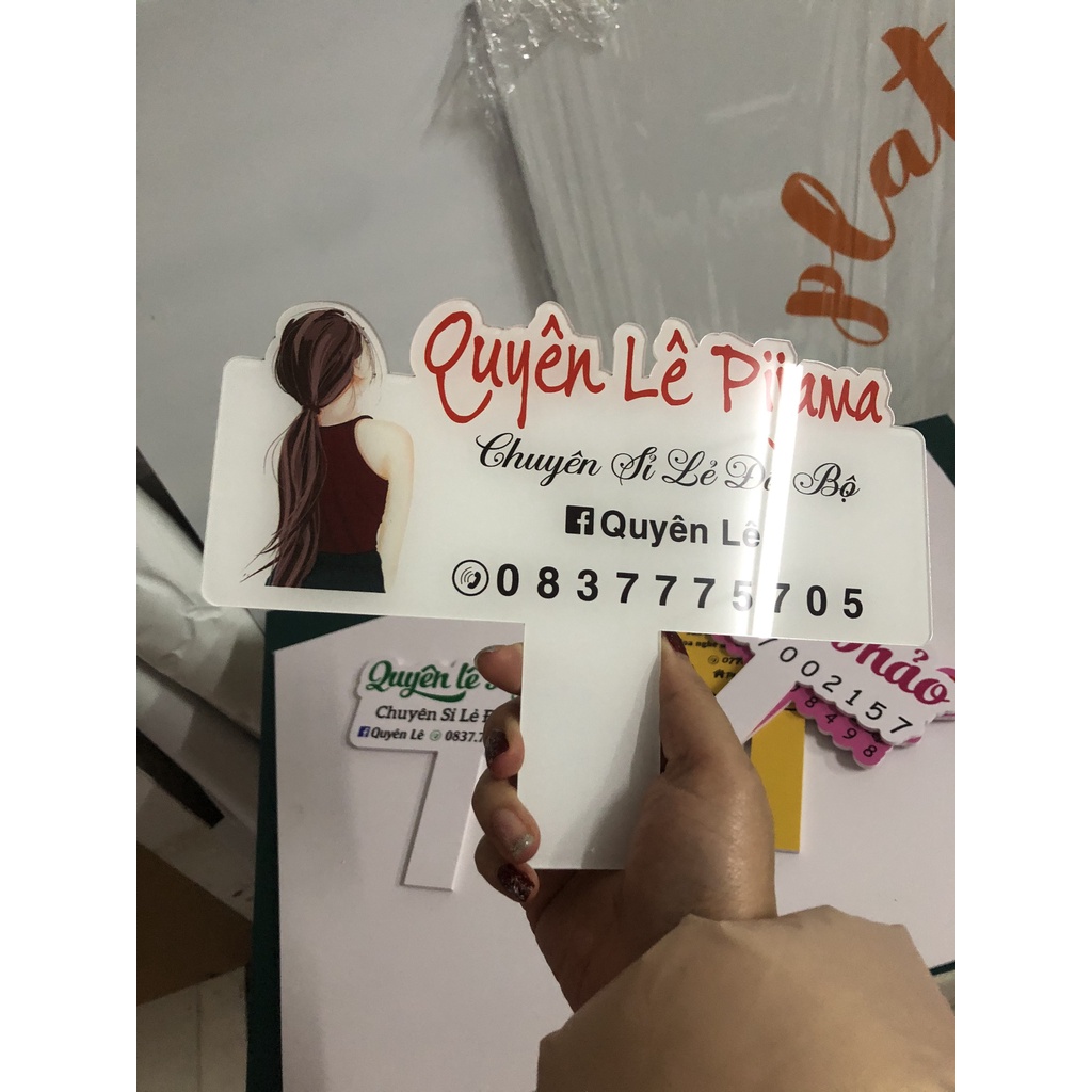 Bảng tên shop bằng mica in uv/bảng hiệu bán hàng in theo yêu cầu miễn phí thiết kế