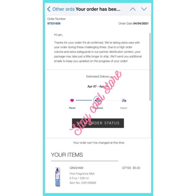 Xịt thơm 𝑮𝑰𝑵𝑮𝑯𝑨𝑴 Body Mist Bath & Body Works