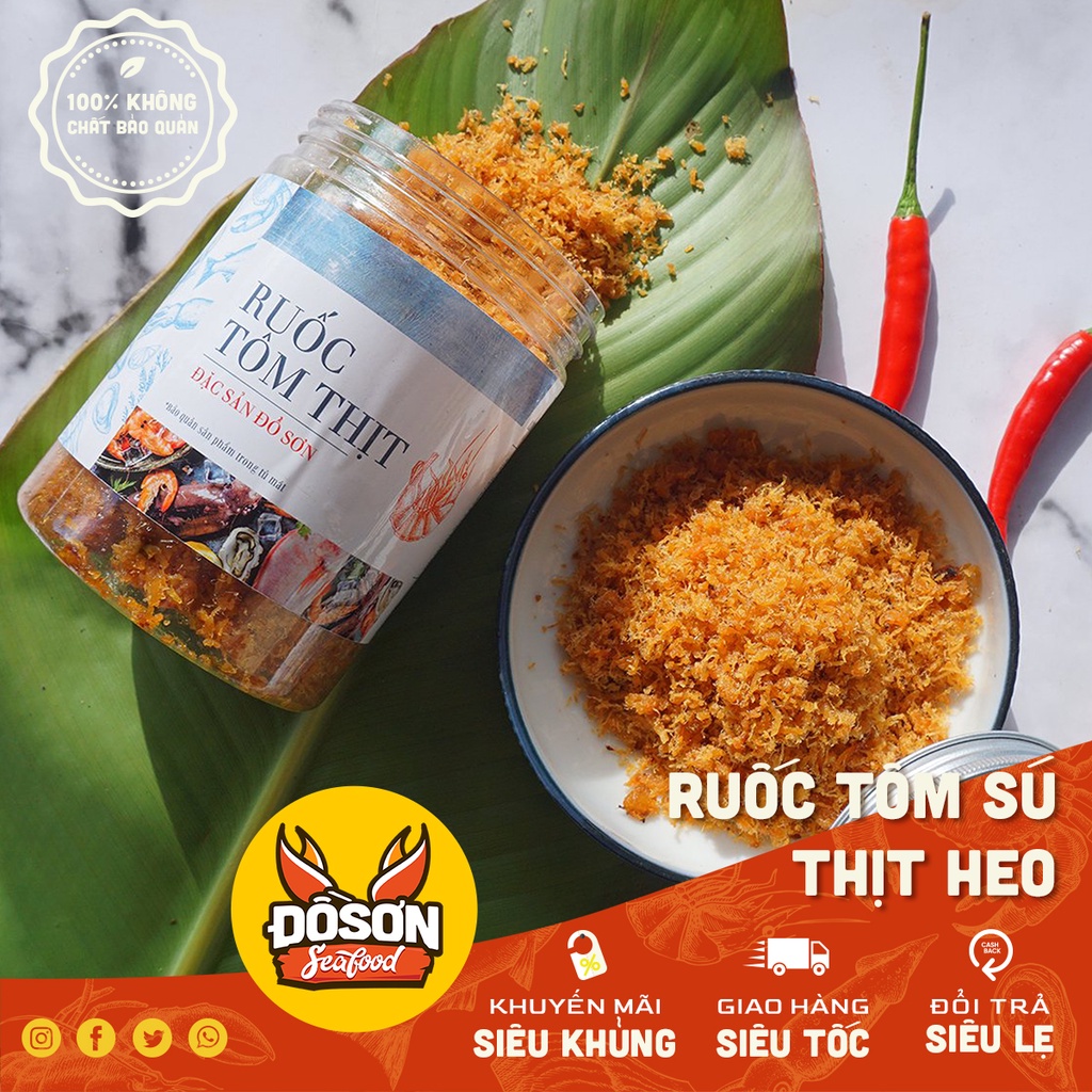 Ruốc Tôm Sú Thịt Heo - Đặc Sản Đồ Sơn [Không chất bảo quản]