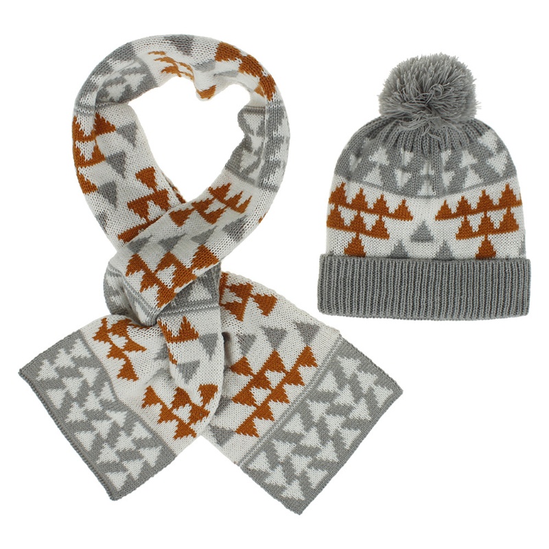 Mũ beanie Kèm Khăn Choàng Cổ Dệt Kim Chống Gió Họa Tiết Hoạt Hình Thời Trang Mùa Đông Cho Nam Và Nữ
