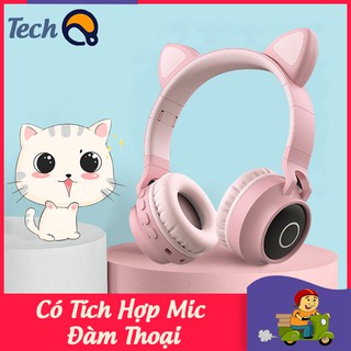Tai nghe chup tai bluetooth tai mèo không dây, có míc , chống ồn êm tai - Bảo hành 12 tháng.