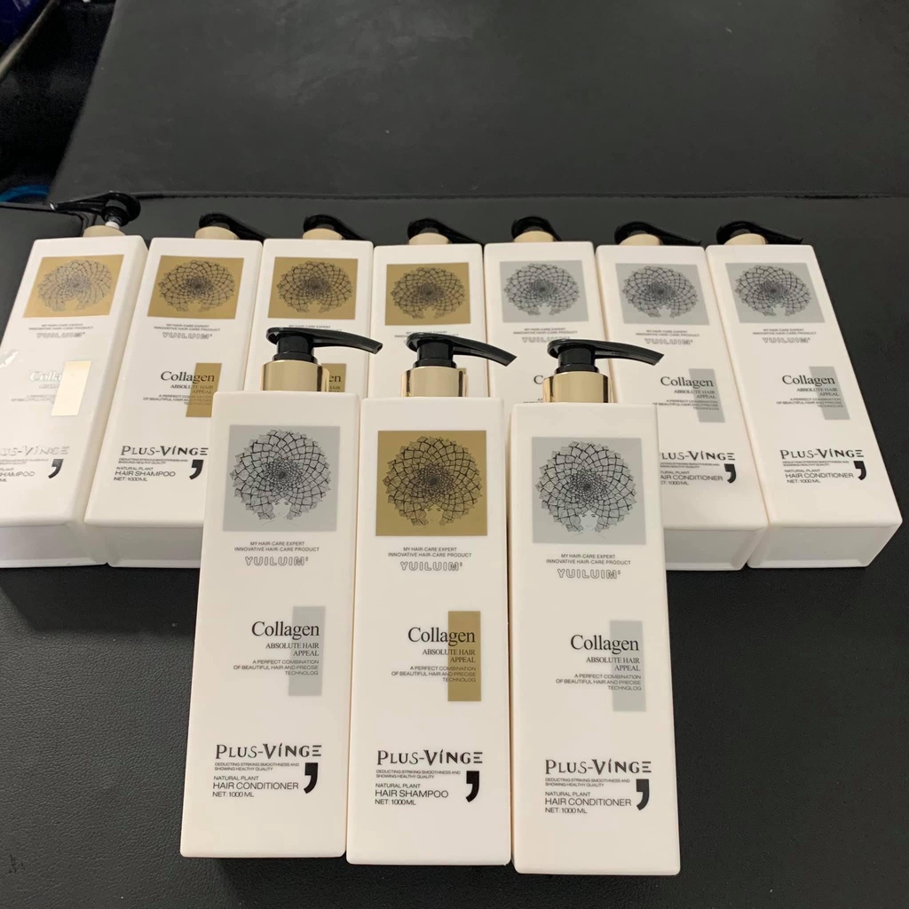 CẶP 2 CHAI Dầu gội VÀ XẢ collagen vinge 1000ml