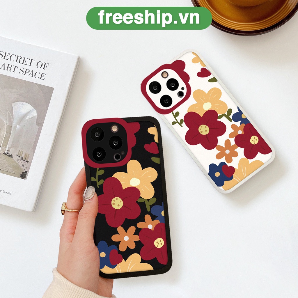 Ốp lưng iphone cạnh vuông lỗ camera hoa sắc màu 6/6splus/7/7plus/8/8plus/x/xr/xs/11/12/13/pro/max/plus/promax