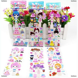 Set 5 Tờ Sticker 3d Dán Quần Áo Cho Bé Gái