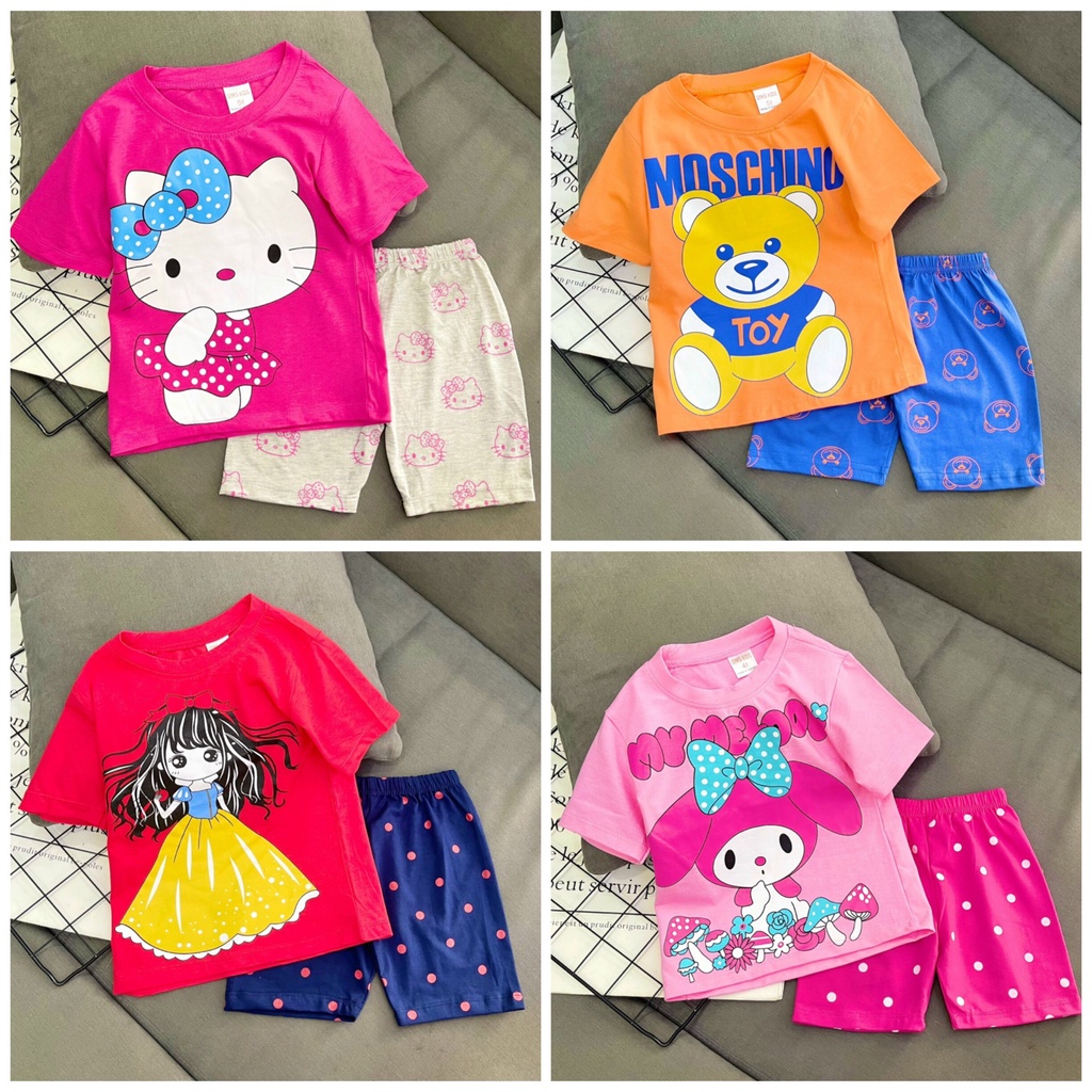 Đồ bộ bé gái 23-42kg phom rộng thoải mái thun cotton 4 chiều co giãn mạnh đồ bộ trẻ em