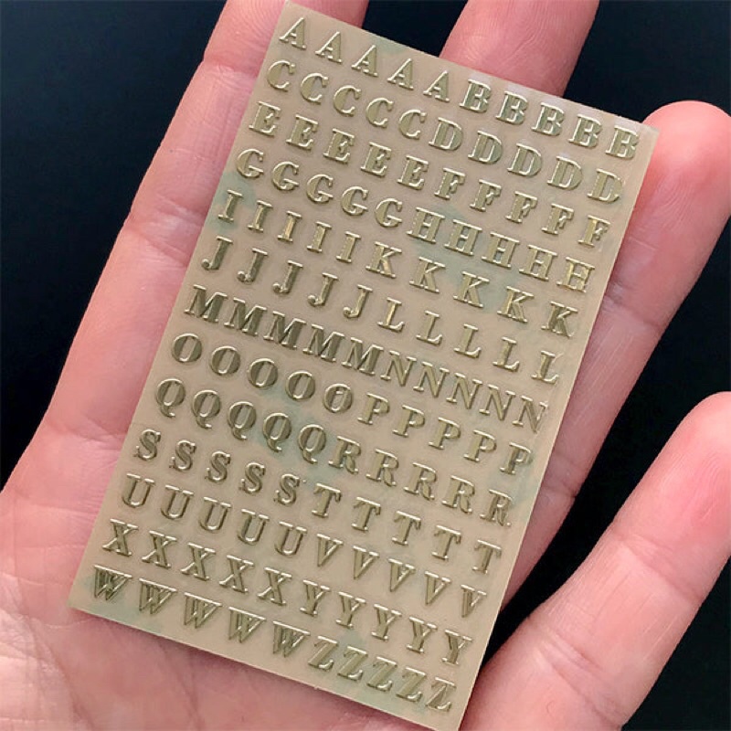 Sticker chữ cái Alphabet mini trang trí resin
