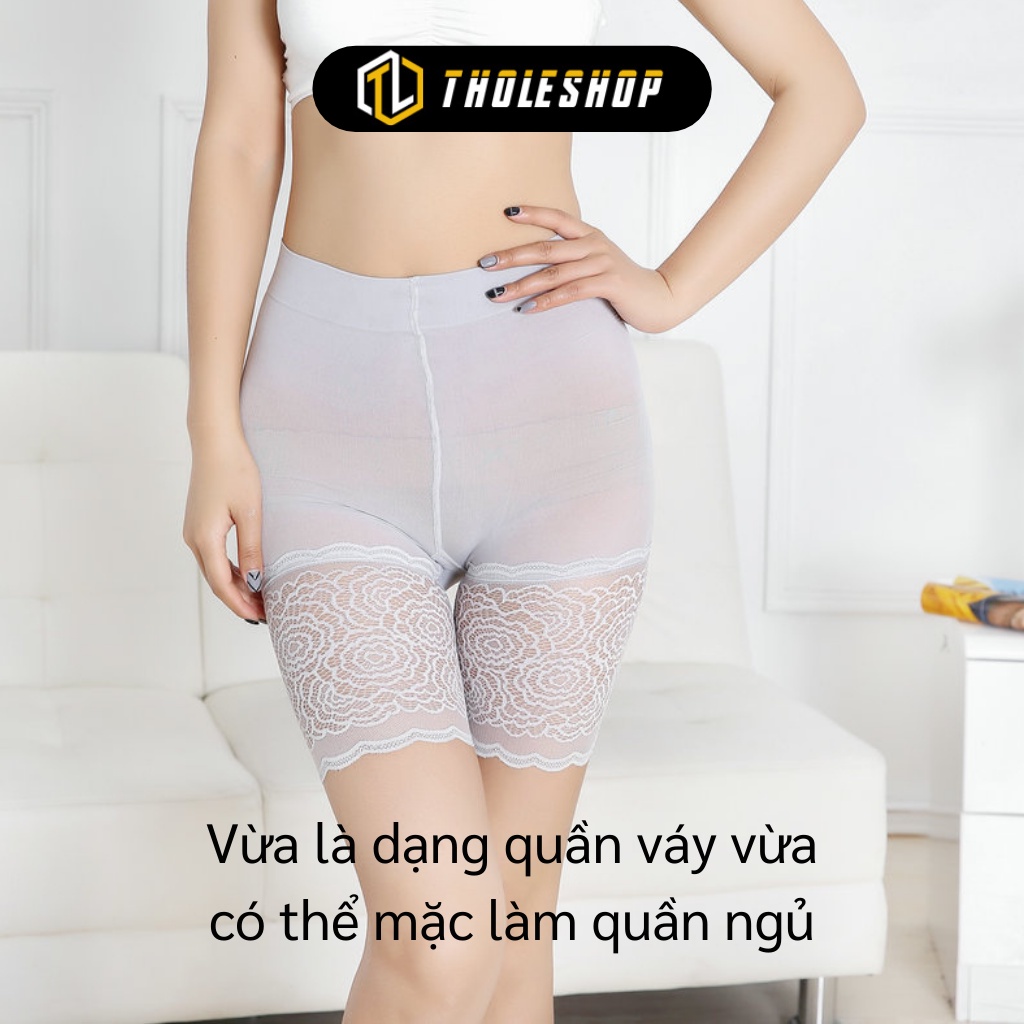 Quần Mặc Váy - Quần Đùi Thun Mặc Ngủ Phối Ren, Thấm Hút Mồ Hôi, Gọn Vòng Eo 6951