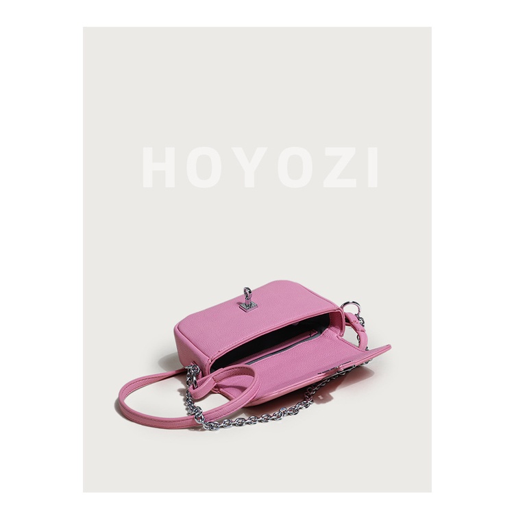 Túi đeo chéo mini góc vuông màu trơn có khóa phong cách 2022 mới sành điệu cho nữ