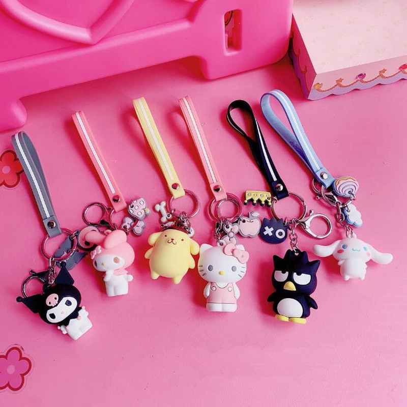 Móc khóa dây WE FLOWER đính búp bê nhân vật hoạt hình tùy chọn đáng yêu