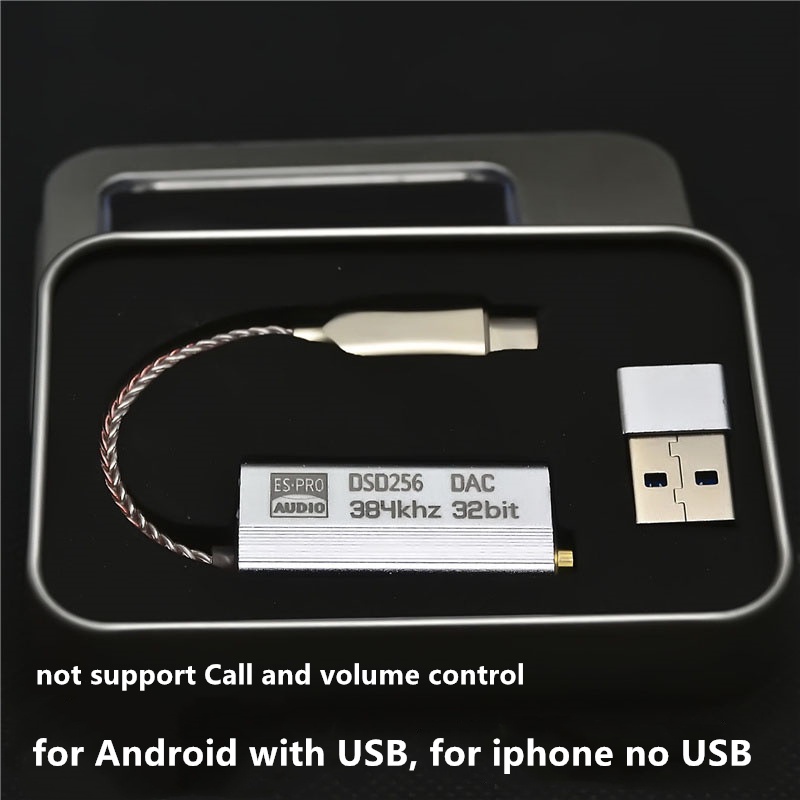 Bộ Khuếch Đại Âm Thanh Dac Es9318 Hifi Cho ĐT táo Ios Android Cổng Type C Sang 3.5mm