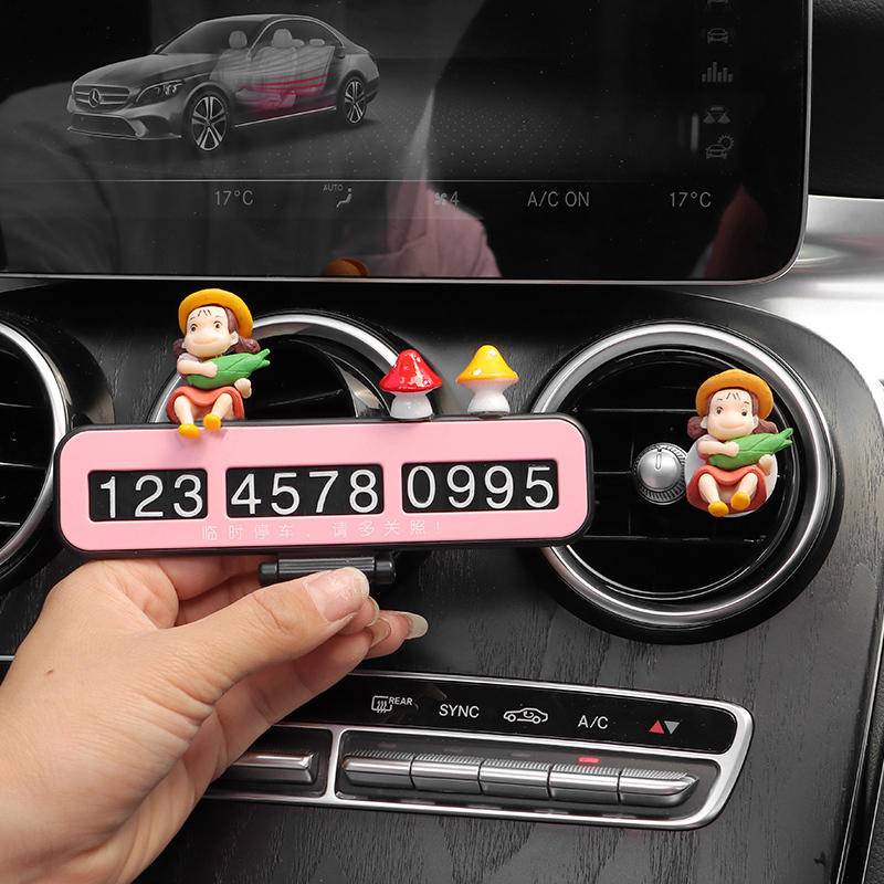 Thẻ Đậu Xe Tạm Thời Họa Tiết Hoạt Hình Dễ Thương Sáng Tạo Trang Trí Nội Thất Xe Hơi