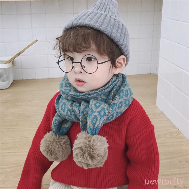 Khăn choàng cổ dệt kim thiết kế đơn giản phong cách Hàn Quốc dành cho bé