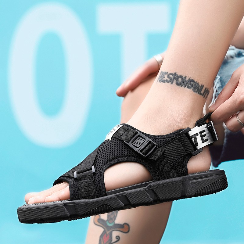 Giày sandal YOZOH cho nam màu đen & đỏ phong cách thời trang size 39-45