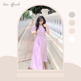 🌈 Đầm babydoll tay bồng màu tím pastel ngọt ngào