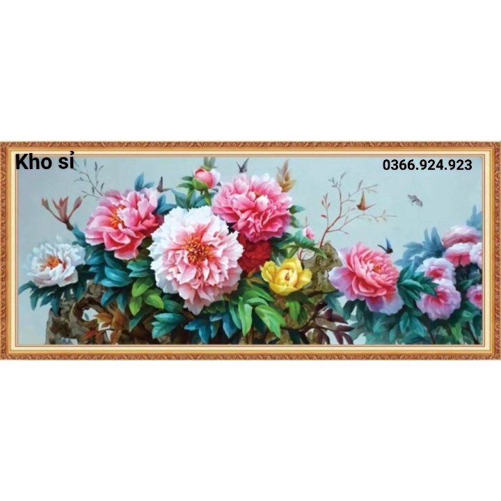 TRANH THÊU CHỮ THẬP - THÊU KÍN - HOA MẪU ĐƠN DX1151  DX1152