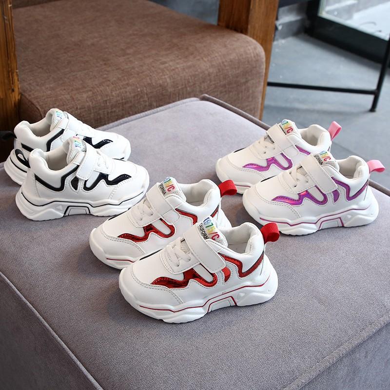 Giày thể thao da PU đế mềm phong cách Hàn Quốc cho bé