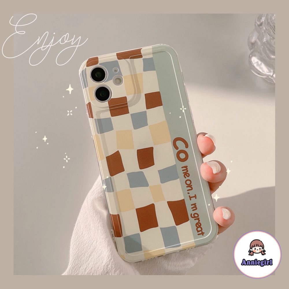 Ốp điện thoại tpu mềm khung dày hoạ tiết sọc caro vintage chống bụi cho IPhone 12 11 Pro Max X XR 8 7 Plus | BigBuy360 - bigbuy360.vn