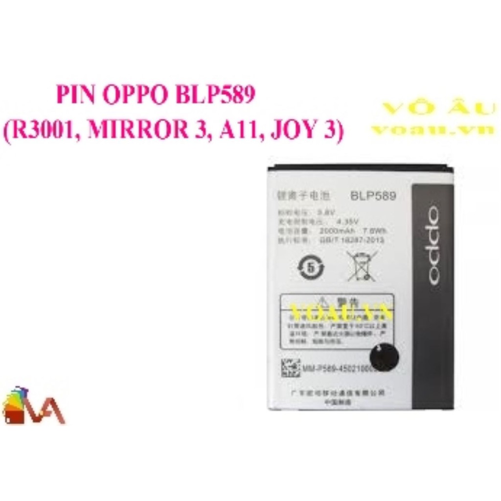 PIN OPPO BLP589 (R3001, MIRROR 3, A11, JOY 3) [chính hãng]