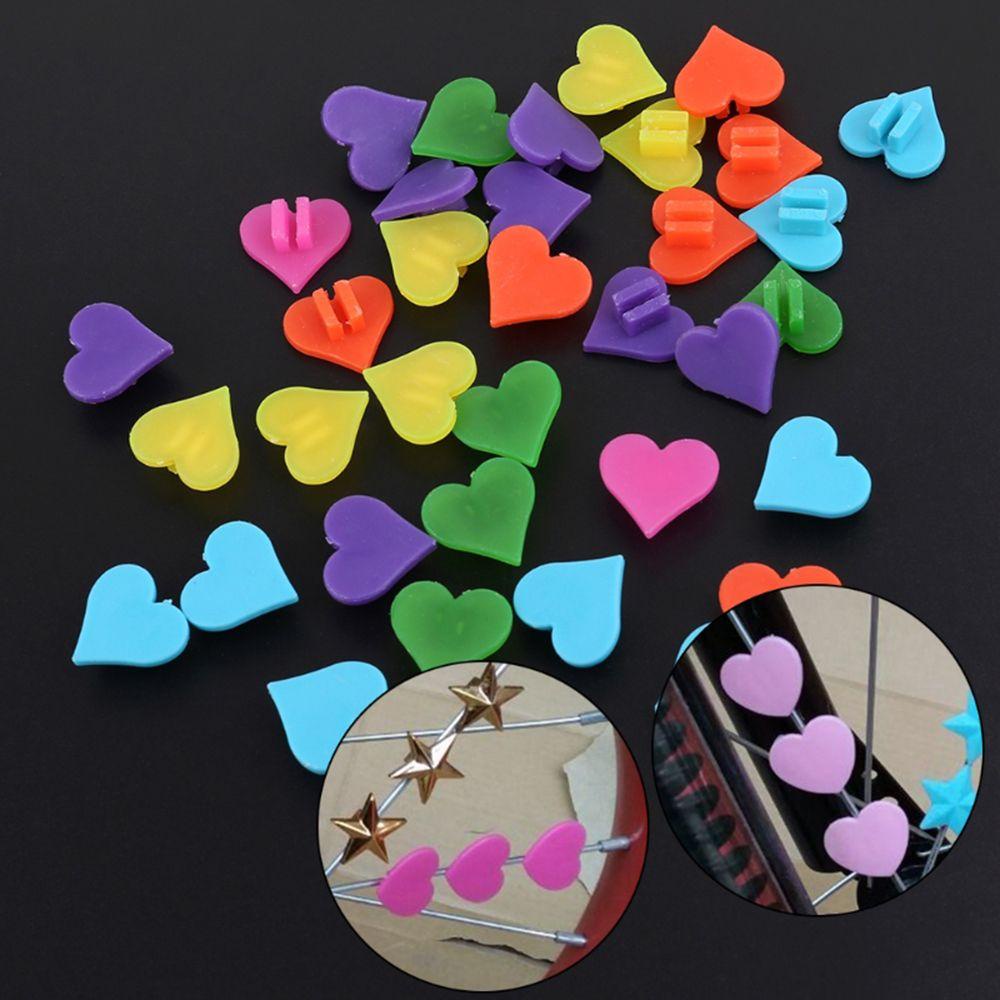 Set 36 Hạt Nhựa Nhiều Màu Sắc Hình Trái Tim Trang Trí Căm Xe Đạp