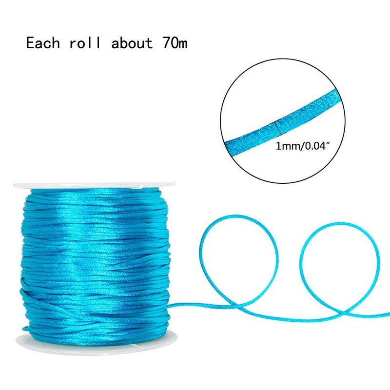 1roll Nylon Thread Rattail Satin Cord Pale Violet Red 1.0mm about 76.55 yards/roll