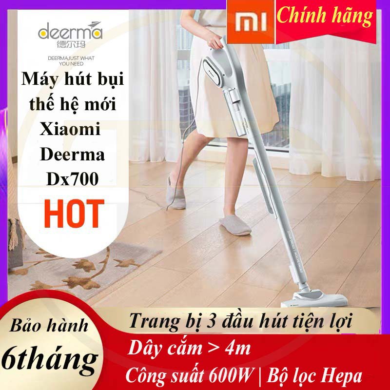 Máy Hút Bụi Gia Đình Cầm Tay Xiaomi Deerma DX700 Hút Bụi Gia Đình Văn Phòng Hút Lông Chó Mèo AD9