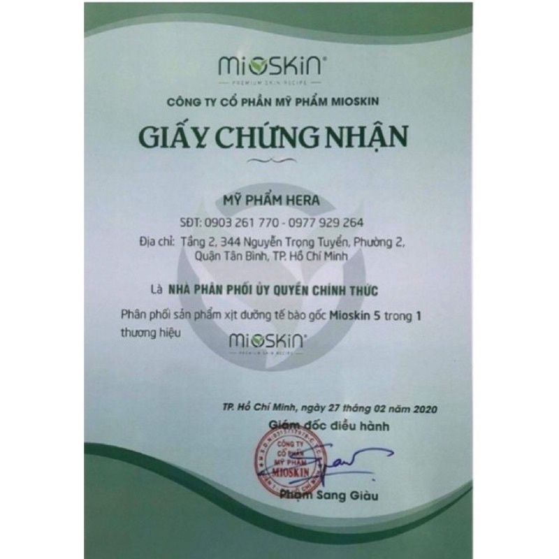 Xịt Khoáng tế bào gốc Mioskin Plus