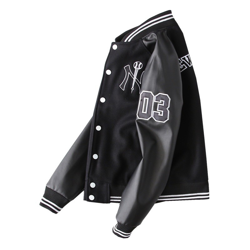 (AUTHENTIC) (Sẵn) Áo khoác MLBNY bomber tay da PU siêu hot hit | BigBuy360 - bigbuy360.vn