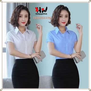 Áo sơ mi cộc tay nữ đẹp, áo sơ mi công sở, dáng suông, chất vải mềm, thoáng mát, hàng cao cấp