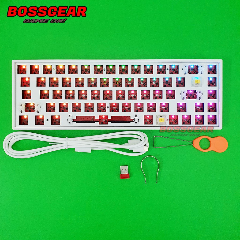 Bộ KIT DIY F68 RGB 3 chuẩn kết nối type-c 2.4G Bluetooth 5.0 Hotswap 5 pin có mút tiêu âm Pin 4000Mah