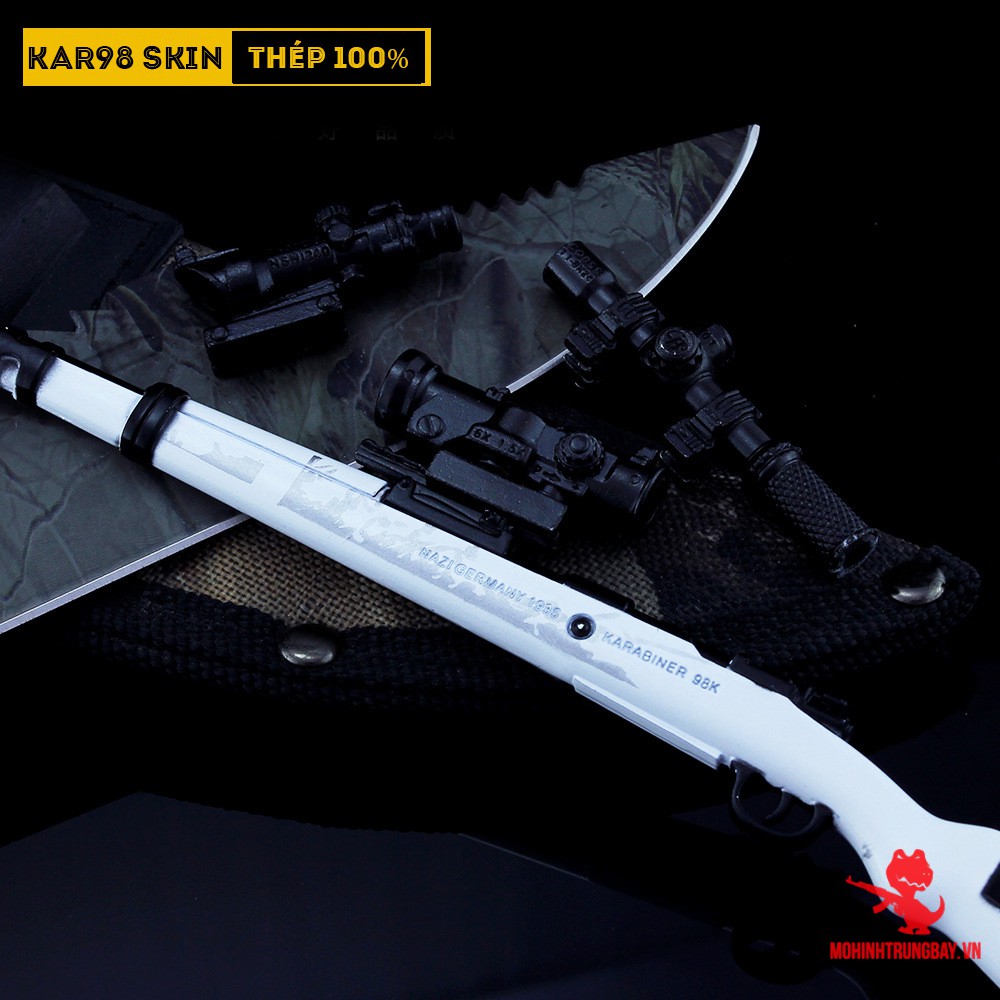 Mô Hình PUBG Kar98 SKin Băng GIá Tặng Kèm 3 Scope Và Kệ Trưng Bày 19cm