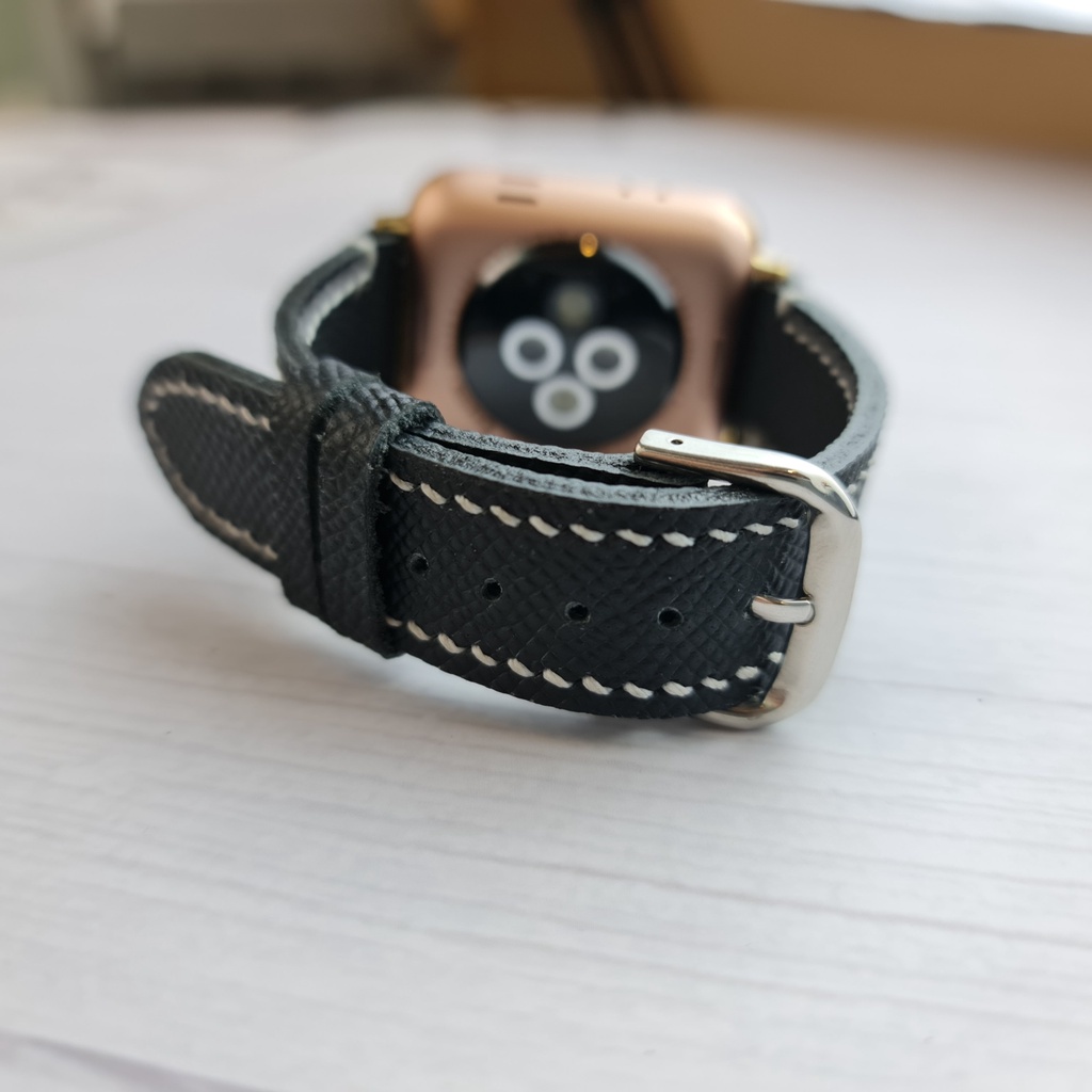 Dây Apple Watch, dây đeo đồng hồ Apple Watch series 3 4 5 6 7 da Epsom Pháp size 38mm 40mm 42mm 44mm handmade thủ công