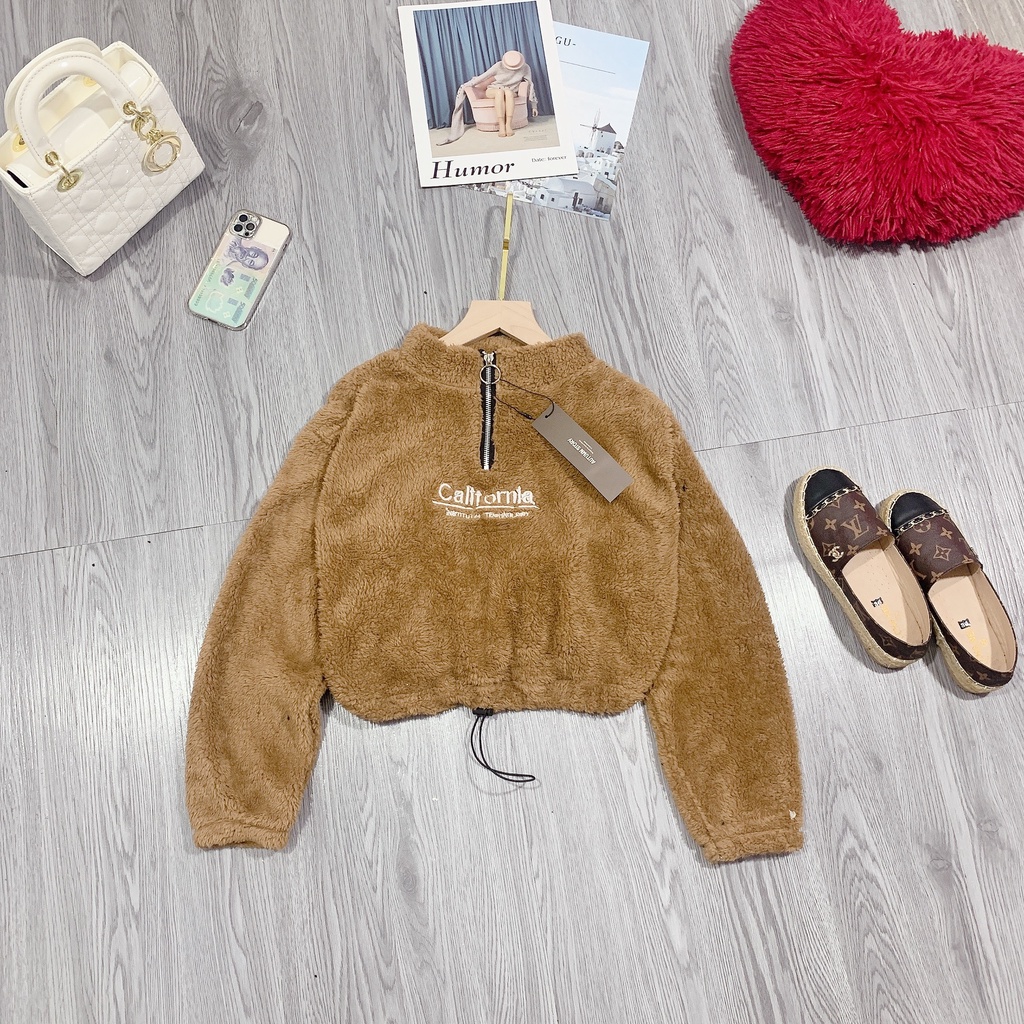 Áo lông crt california. Lông mướt mườn mượt - khoá cổ sịn sò nhé - có dây rút eo chỉnh tuỳ thích | BigBuy360 - bigbuy360.vn