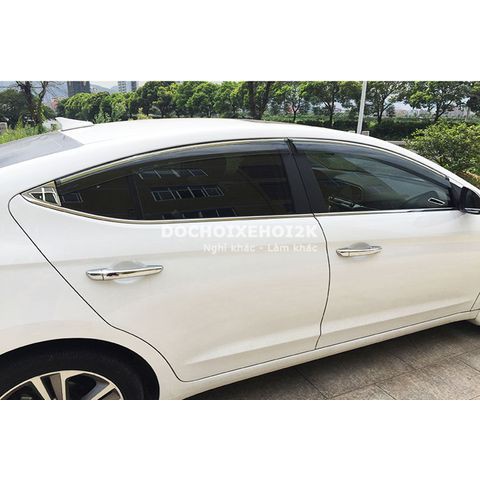 Vè mưa chỉ mạ Elantra 2015 - 2021, chỉ mạ inox  ( chỉ viền inox )