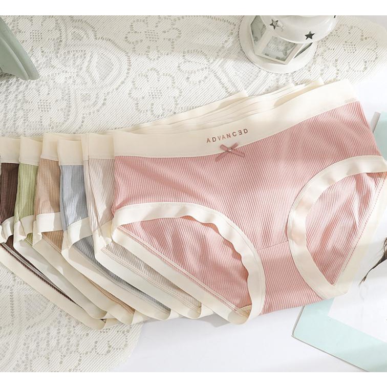142917 Quần Lót Cotton Lưng Vừa Không Đường May Thấm Hút Mồ Hôi Thoáng Khí