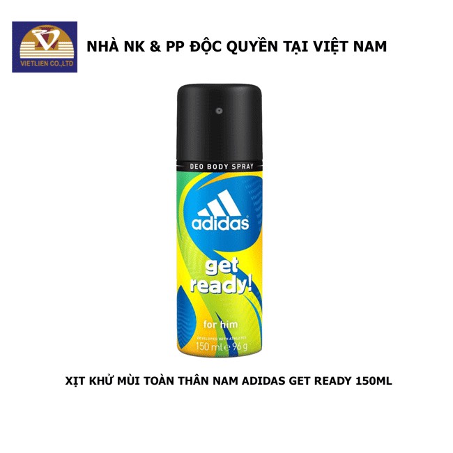 Combo 2 chai : Xịt Khử Mùi Toàn Thân Nam Adidas Get Ready 150ml