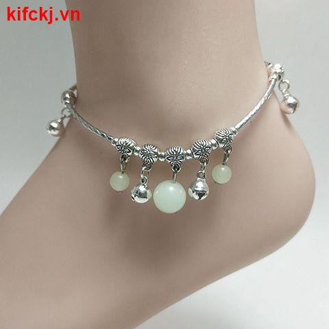  Lắc chân đính chuông mặt hình tròn dạ quang phong cách retro cho nữ | BigBuy360 - bigbuy360.vn