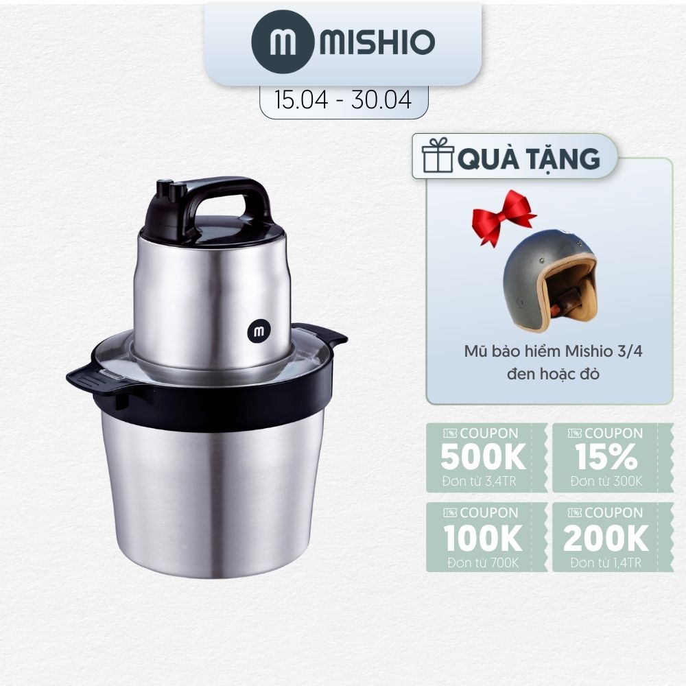 [Mã ELHADEV giảm 4% đơn 300K] Máy xay giò chả 6L Mishio MK279 1200W inox 304