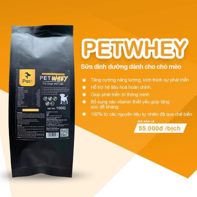 SỮA DINH DƯỠNG CAO CẤP CHO CHÓ MÈO - PETWHEY