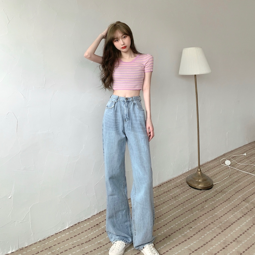DUNEA Quần Jeans Dài Ống Loe Thời Trang Dành Cho Nữ
