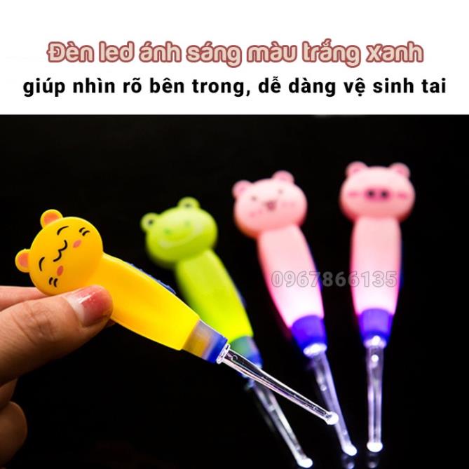 Que Lấy Ráy Tai Hình Thú Có Đèn Led Làm Sạch Tai Tiện Lợi