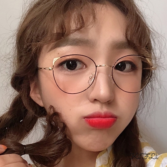 Mắt kính gọng tròn hình tai mèo dễ thương dành cho nữ