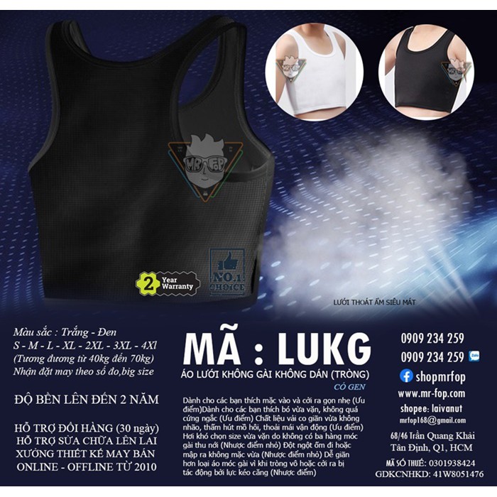 [Mua 2 tặng 1] Áo nịt ngực vải lưới thoáng mát dạng tròng (không gài không dán) Tomboy Transguy | BigBuy360 - bigbuy360.vn