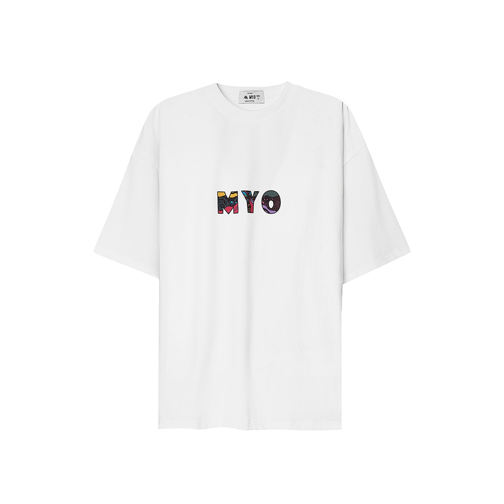 Áo thun Form Rộng MYO Vải Cotton In Hình Nation Doodle